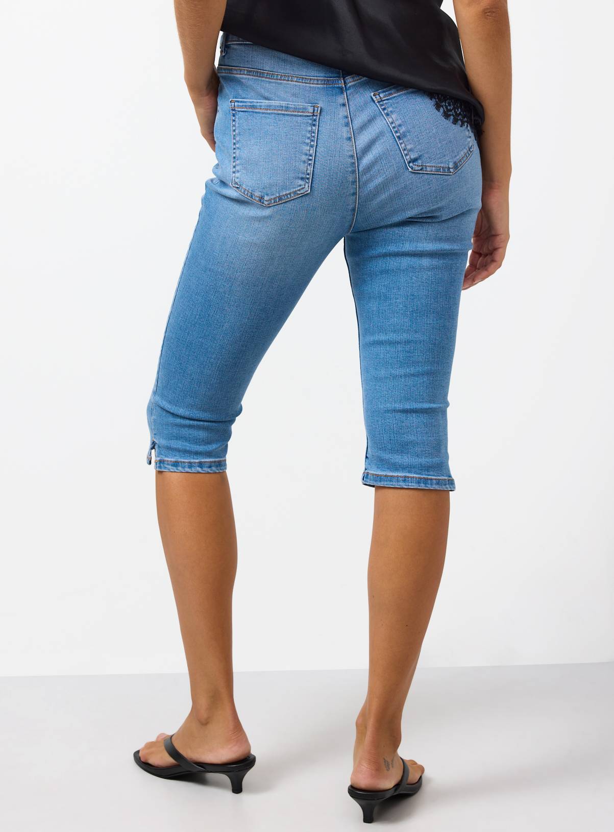 Mid Denim High Rise Capris 8 - Image 4